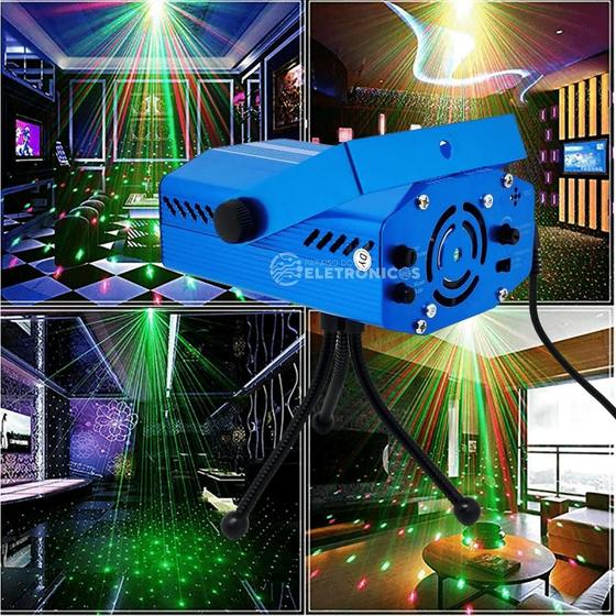 Imagem de Canhão Laser Projetor Raios Holográfico Luz Led Pontilhados Com Sensor DY8635