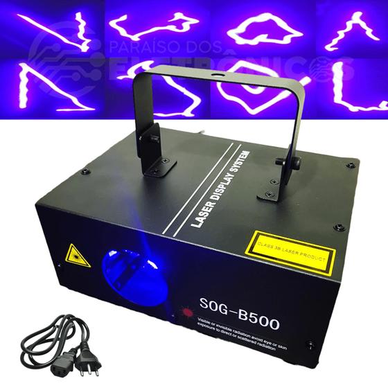 Imagem de Canhão Raio Laser Holográfico Profissional Luz Azul Para Pub, Bar, Clube Ou Festa Rave SOGB500