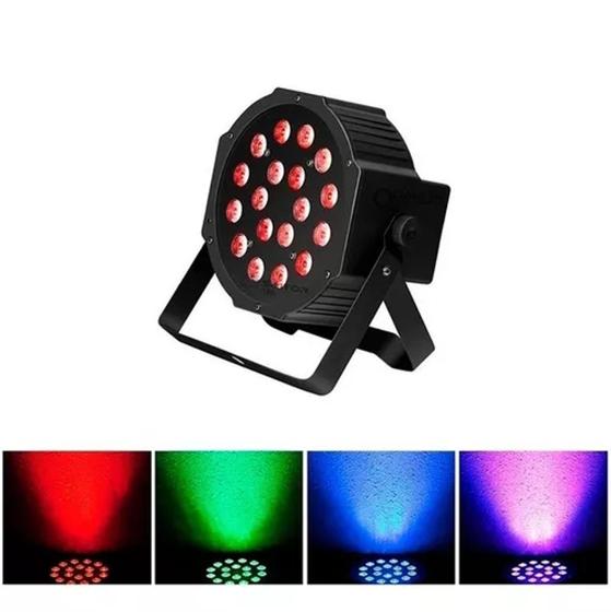 Imagem de Canhão Refletor 18 Leds Rgbwa Dmx Jogo De Luz Iluminação