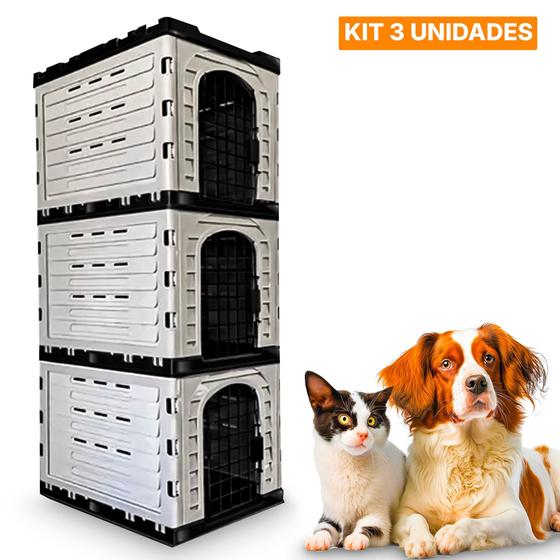 Imagem de Canil Mec Box 3 Módulos Vertical Banho Tosa Pet Shop