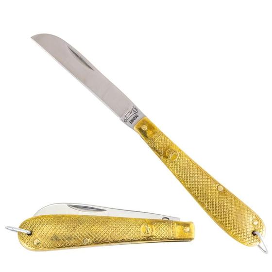 Imagem de Canivete Escama De Peixe Corneta 925 Dourado Inox