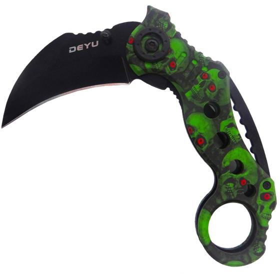 Imagem de Canivete Faca Karambit Combate Tático com Bainha Dobrável Em Inox