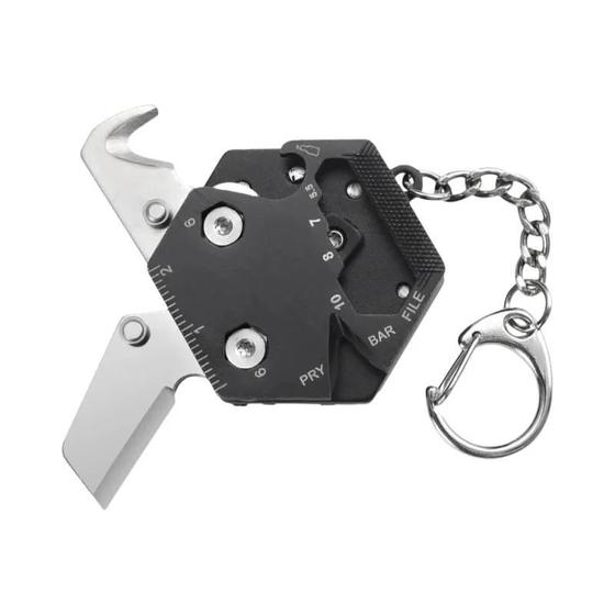 Imagem de Canivete Multifuncional Hexagonal com Chaveiro - Ferramenta EDC para Bolso