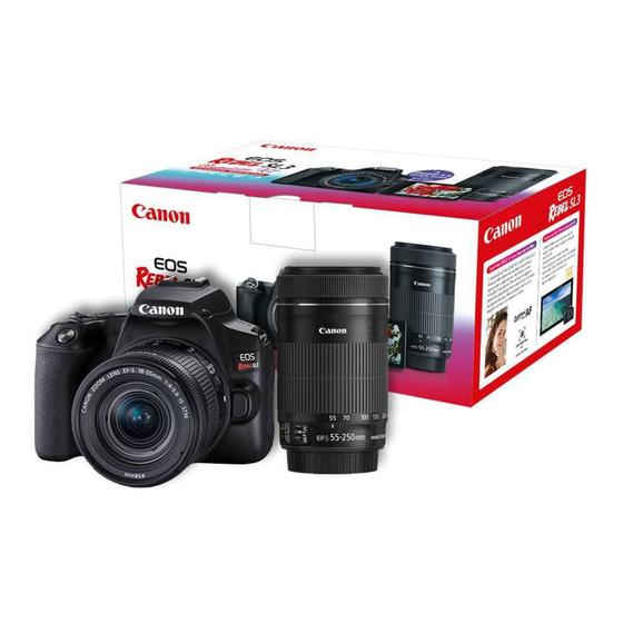 Câmera Digital Canon Eos Rebel Preto 24.1mp - Eos Rebel Sl3 | 18-55mm | 55-250mm