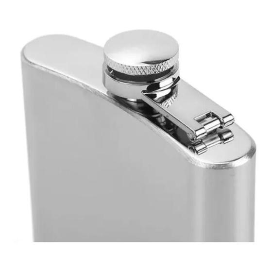 Imagem de Cantil Bolso Aço Inox 230Ml Bebida Porta Whisky Garrafinha