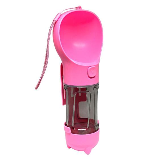 Imagem de Cantil Multiuso Pet Dispenser de Água 3 em 1 Rosa - Tep Tep