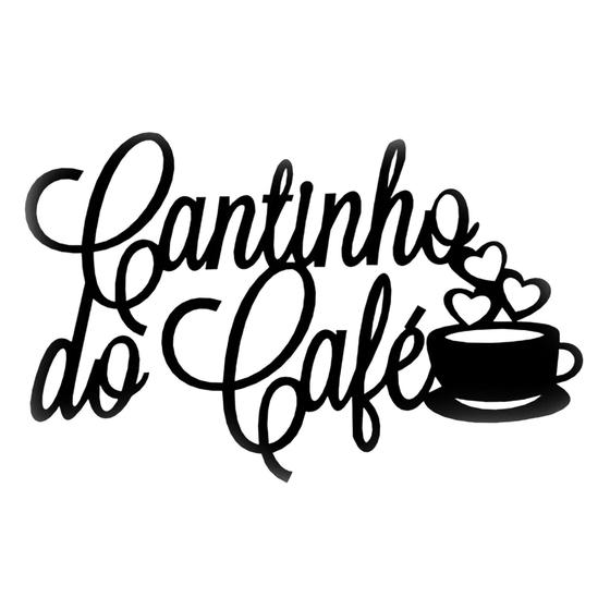 Imagem de Cantinho Do Café Decoração De Parede Madeira Caroá - Preto