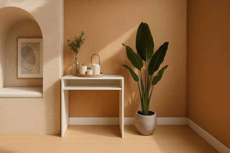 Imagem de Cantinho Do Café Mesa De Apoio Aparador Com Prateleira Recepção Branco Cód.702