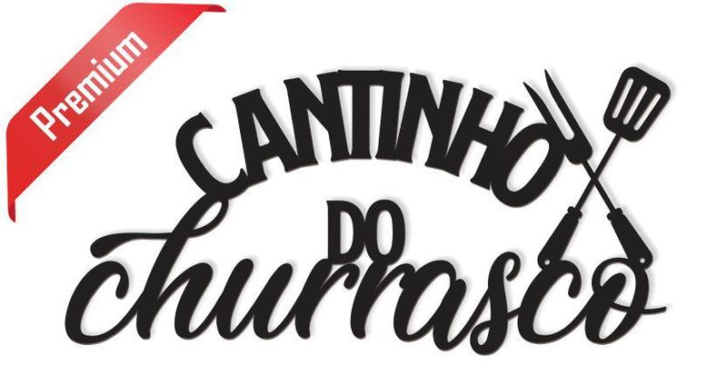 Imagem de Cantinho Do Churrasco 45x21cm Lettering Aplique em Madeira MDF Parede