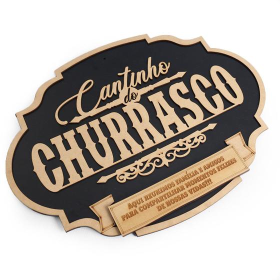 Imagem de Cantinho Do Churrasco Placa Decorativa 40x30 Alto Relevo Mdf