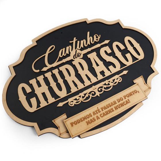 Imagem de Cantinho Do Churrasco Placa Decorativa 40x30 Alto Relevo Mdf