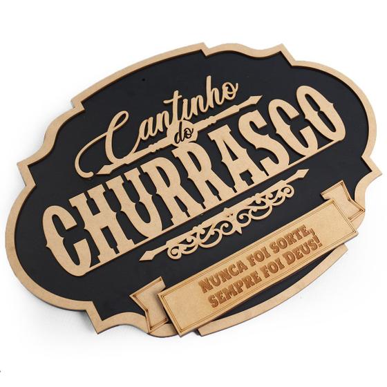 Imagem de Cantinho Do Churrasco Placa Decorativa 40x30 Alto Relevo Mdf