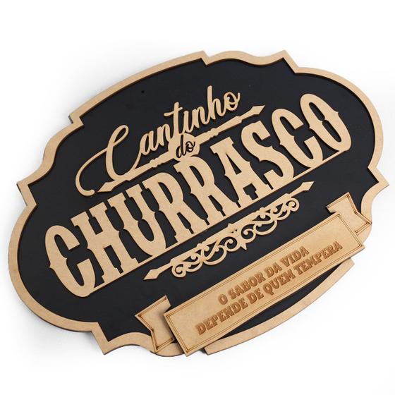 Imagem de Cantinho Do Churrasco Placa Decorativa 40x30 Alto Relevo Mdf