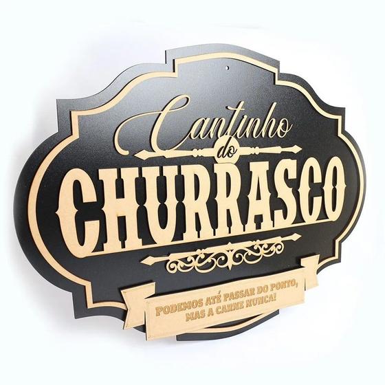 Imagem de Cantinho Do Churrasco Placa Decorativa Grande Mdf