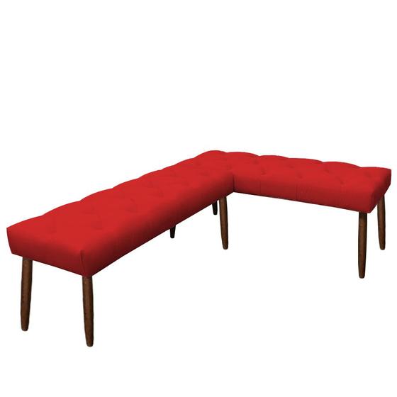 Imagem de Canto Alemão Suede Vermelho assento 1,20x0,75 - Dominic Decor