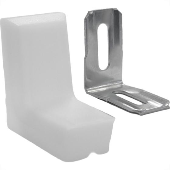 Imagem de Cantoneira Para Moveis Jomarca ''L'' Com Capa Plastica Branca Pacote Com 20 Pecas