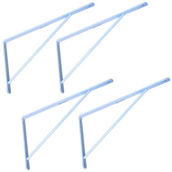 Imagem de Cantoneira Reforçada Soldada Branca 50 CM Kit com 4 Unidades
