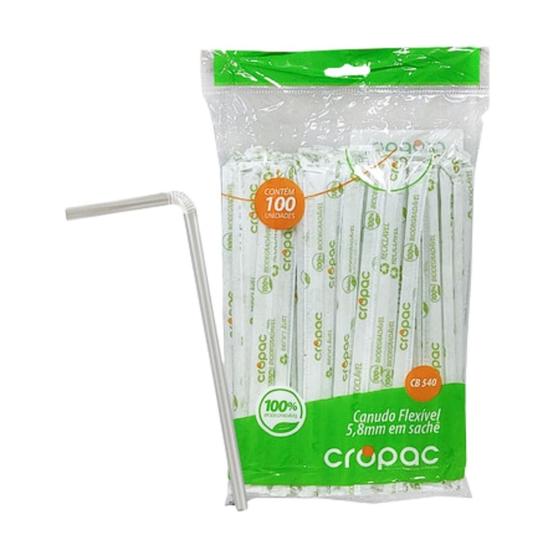 Imagem de Canudo Flex Bio Cropac 100 Un