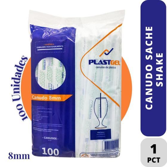 Imagem de Canudo Sache Shake 0,08Mm C/100 Bio Plastgel