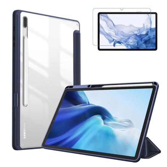 Imagem de Capa Acrílico Slot Caneta Para Tablet S7Fe 12.4 T730 + Vidro