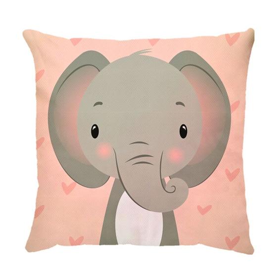 Imagem de Capa Almofada Infantil Elefante Rosa 45x45 cm