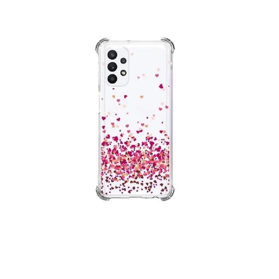 Imagem de Capa Anti Choque Chuva de Coração + Película Vidro 3D Para Samsung Galaxy A13 (4G)