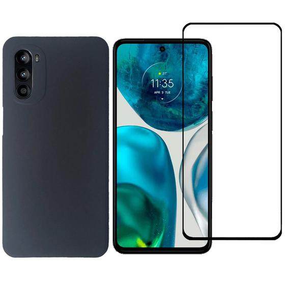 Aroepurt Custodia per Motorola Moto G82 Dual Sim Custodia Case Cover Backplane per PC + Cornice Morbida in Silicone KB-LV7