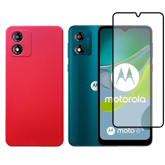Imagem de Capa Anti Impacto Para Motorola Moto E13 + Pelicula Vidro 9D