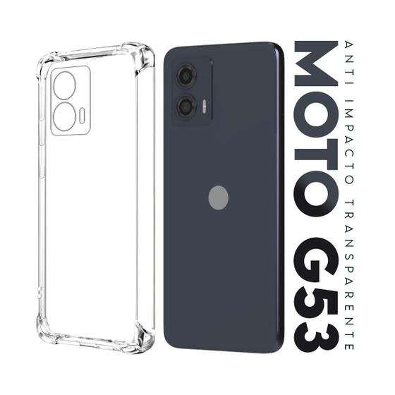 Imagem de Capa Anti Impacto Transparente + Película De Ceramica Privacidade Fosca Para Moto G53 Xt2335 6.5