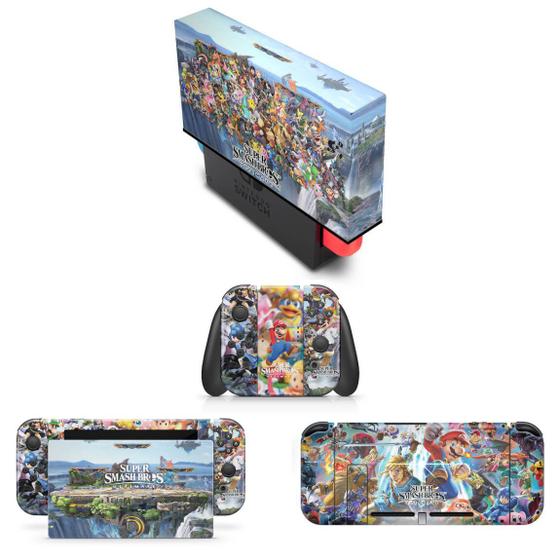 Imagem de Capa Anti Poeira e Skin Compatível Nintendo Switch - Super Smash Bros. Ultimate