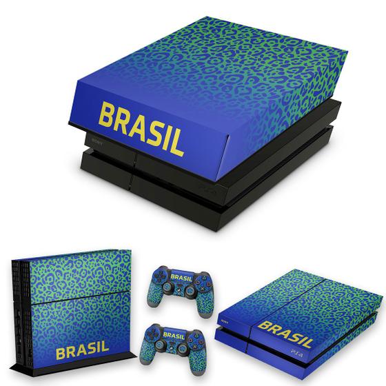 Capa Anti Poeira e Skin Compatível PS4 Fat Brasil Pop Arte Skins