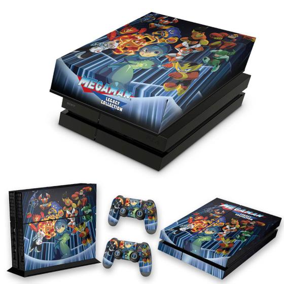 Imagem de Capa Anti Poeira e Skin Compatível PS4 Fat - Megaman Legacy Collection