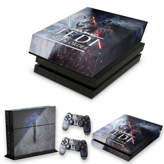 Capa Anti Poeira e Skin Compatível PS4 Fat Star Wars Jedi Fallen