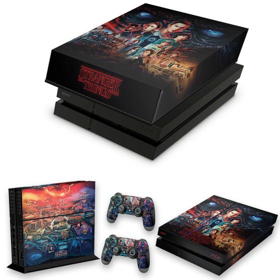 Imagem de Capa Anti Poeira e Skin Compatível PS4 Fat - Stranger Things