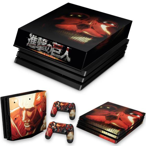 Imagem de Capa Anti Poeira e Skin Compatível PS4 Pro - Attack On Titan - Shingeki No Kyojin B