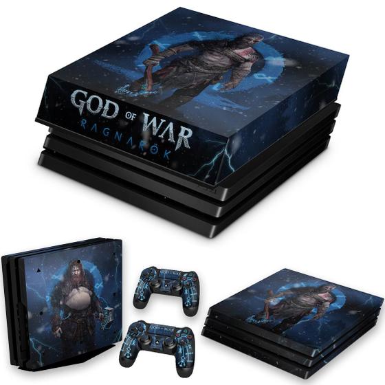 Capa Anti Poeira e Skin Compatível PS4 Pro God of War Ragnarok B