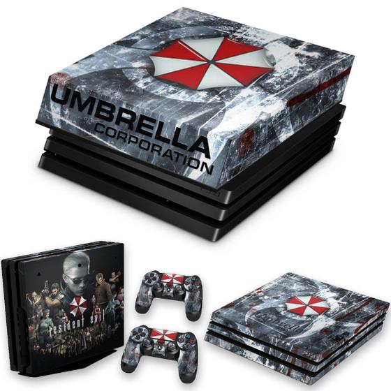 Imagem de Capa Anti Poeira e Skin Compatível PS4 Pro - Resident Evil Umbrella