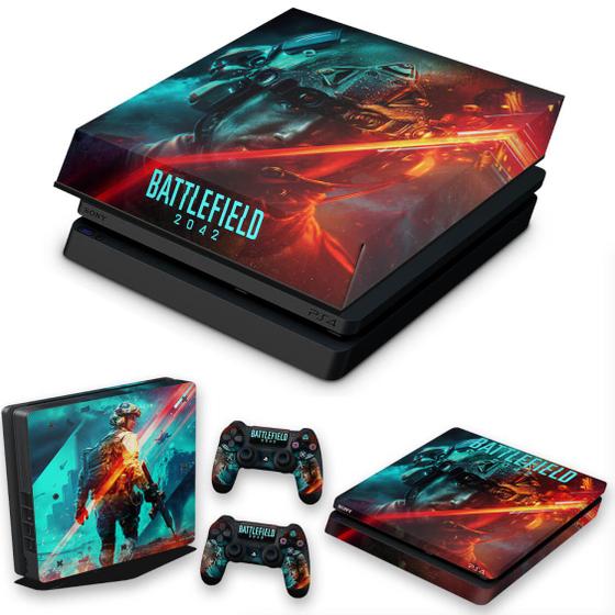 Imagem de Capa Anti Poeira e Skin Compatível PS4 Slim - Battlefield 2042