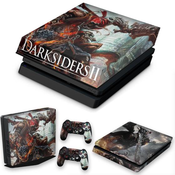 Imagem de Capa Anti Poeira e Skin Compatível PS4 Slim - Darksiders - Wrath Of War