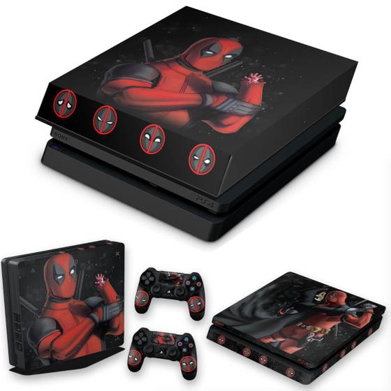 Imagem de Capa Anti Poeira e Skin Compatível PS4 Slim - Deadpool 2