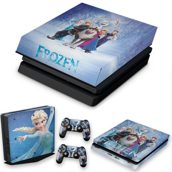 Imagem de Capa Anti Poeira e Skin Compatível PS4 Slim - Frozen