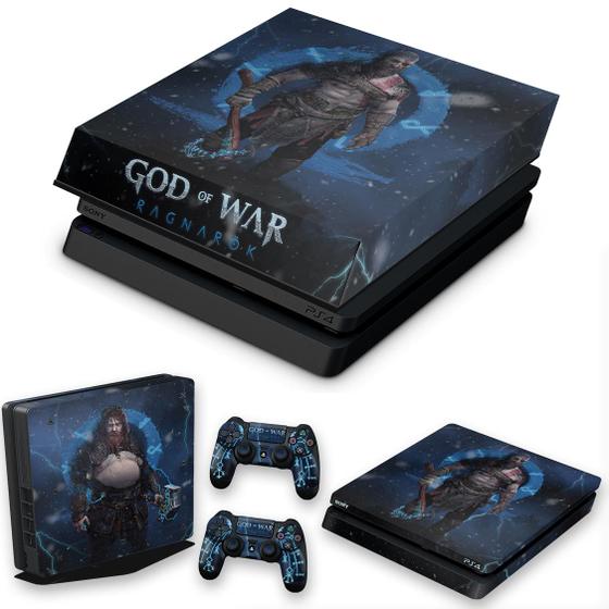 Imagem de Capa Anti Poeira e Skin Compatível PS4 Slim - God of War Ragnarok B