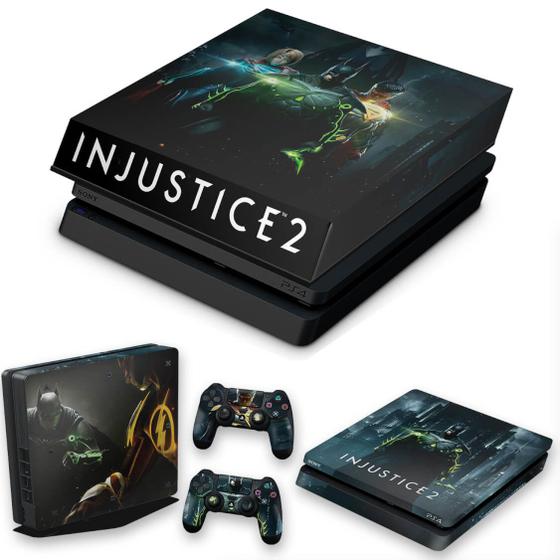 Imagem de Capa Anti Poeira e Skin Compatível PS4 Slim - Injustice 2