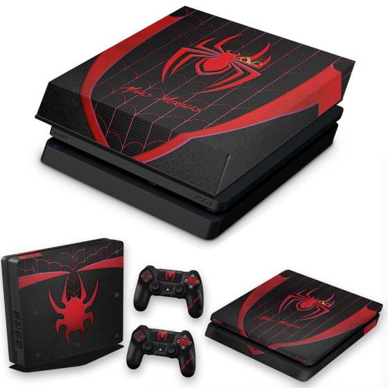 Imagem de Capa Anti Poeira e Skin Compatível PS4 Slim - Spider-Man Miles Morales