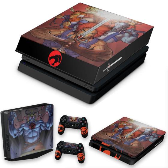 Capa Anti Poeira e Skin Compatível PS4 Slim Thundercats Pop Arte