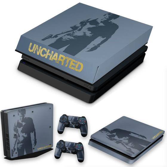 Imagem de Capa Anti Poeira e Skin Compatível PS4 Slim - Uncharted 4 Limited Edition