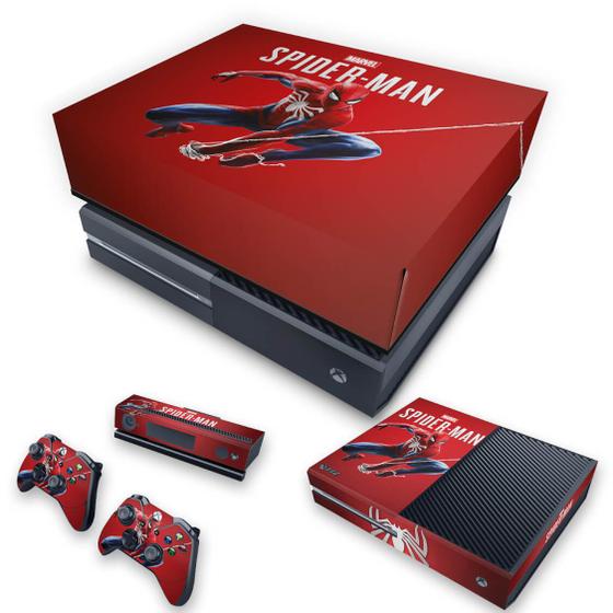 Imagem de Capa Anti Poeira e Skin Compatível Xbox One Fat - Homem Aranha Spider-Man