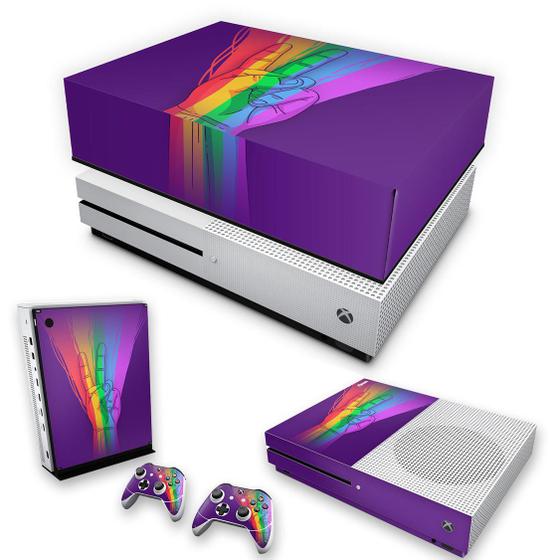 Imagem de Capa Anti Poeira e Skin Compatível Xbox One S Slim - Rainbow Colors Colorido