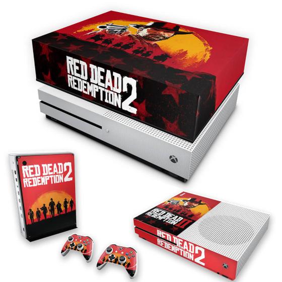 Imagem de Capa Anti Poeira e Skin Compatível Xbox One S Slim - Red Dead Redemption 2