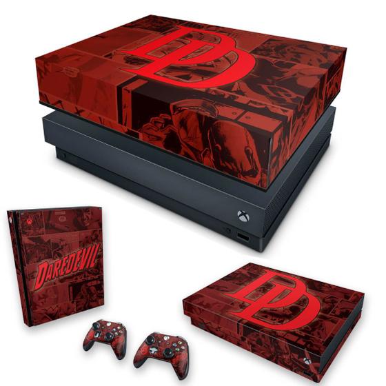 Imagem de Capa Anti Poeira e Skin Compatível Xbox One X - Daredevil Demolidor Comics